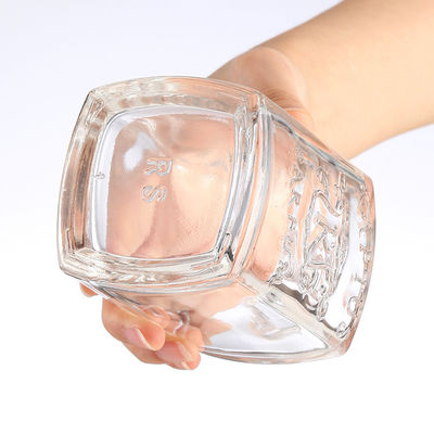 Pattern Customized Logo Clear Glass 700ml Square Bottle for Wine and Beer Empty in Carving Patterns