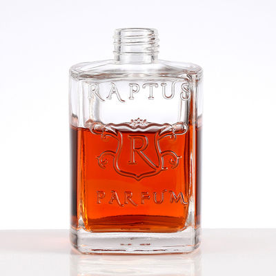 Pattern Customized Logo Clear Glass 700ml Square Bottle for Wine and Beer Empty in Carving Patterns