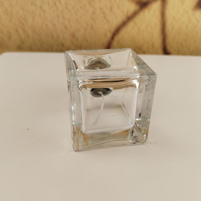 Clear Frosted Flat Square Empty Glass Perfume Bottle 15ml 30ml 50ml 60ml with Glass Cap