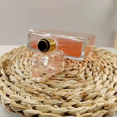 Acceptable Customer's Logo Glass Perfume Bottle with Customized Lid 30ml 50ml 100ml