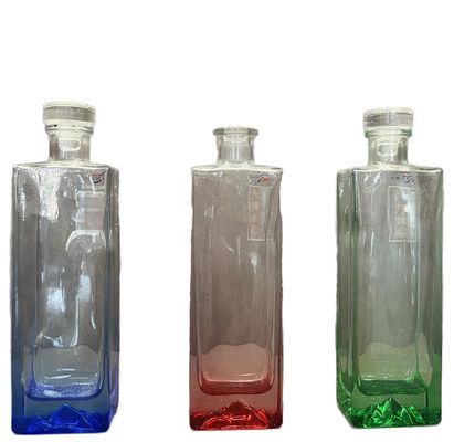 500ml 700ml Round Shape Glass Whiskey Bottle for Mountain Wine Vodka and Gin Customized