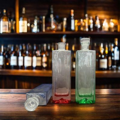 500ml 700ml Round Shape Glass Whiskey Bottle for Mountain Wine Vodka and Gin Customized