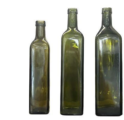 100ml 250ml 375ml 500ml 750ml Dark Green Cylinder Olive Oil Glass Bottles with Aluminum Cap