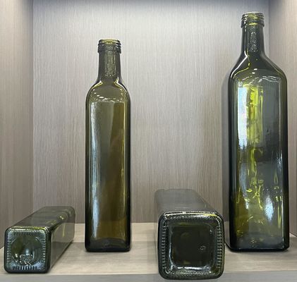 100ml 250ml 375ml 500ml 750ml Dark Green Cylinder Olive Oil Glass Bottles with Aluminum Cap