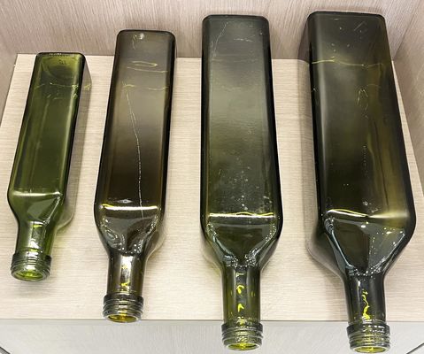 100ml 250ml 375ml 500ml 750ml Dark Green Cylinder Olive Oil Glass Bottles with Aluminum Cap