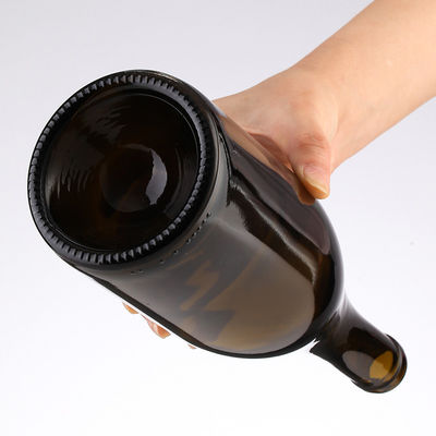 Customer Satisfaction 500ml/750ml Amber Empty Wine Glass Bottle with Lid