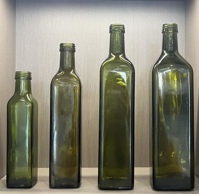 100ml 250ml 375ml 500ml 750ml Dark Green Cylinder Olive Oil Glass Bottles with Aluminum Cap