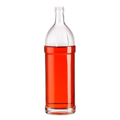 Wine Bottle 1L Clear Glass Bottle With Aluminum Cap Customized Logo
