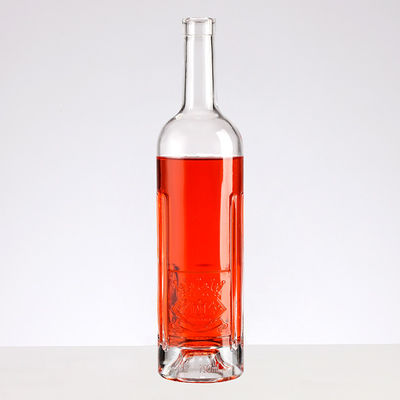 Wine Bottle 1L Clear Glass Bottle With Aluminum Cap Customized Logo
