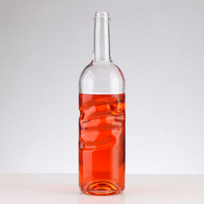 Wine Bottle 1L Clear Glass Bottle With Aluminum Cap Customized Logo