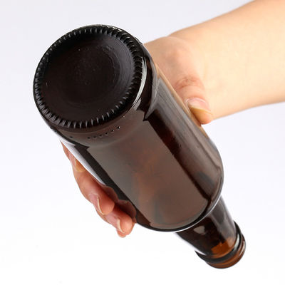 250ml 330ml 500ml 1L Empty Glass Beer Bottles Custom Amber Brown Blue with Crown Cap