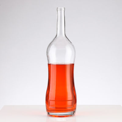 Wine Bottle 1L Clear Glass Bottle With Aluminum Cap Customized Logo