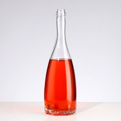 Wine Bottle 1L Clear Glass Bottle With Aluminum Cap Customized Logo