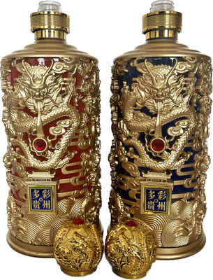 Provided Freely Glass Bottle Cover for Liquor Bottles Dragon and Phoenix Bottle Set