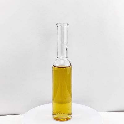 Acceptable Customer's Logo Clear Color Long Neck 50ml 100ml Glass Oil Bottle with Cork Cap