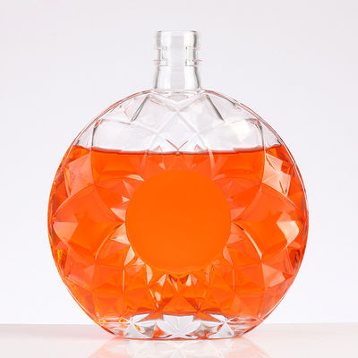 Clear Glass Cork Bottle for Gin Vodka Spirit Wine Juice Beer Beverage Liquor Hot Stamping