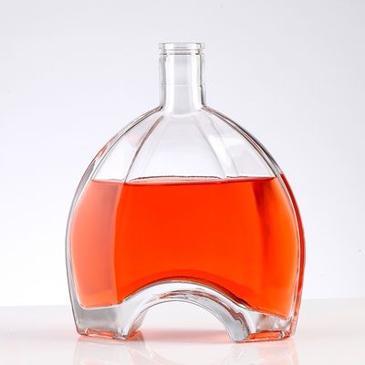 Clear Glass Cork Bottle for Gin Vodka Spirit Wine Juice Beer Beverage Liquor Hot Stamping