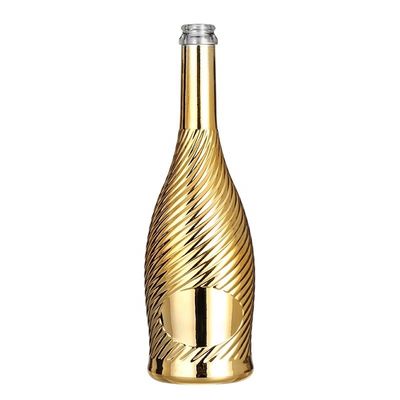 Customized Glass Products Clear Champagne Sparkling Wine 750ml Bottle with Stopper