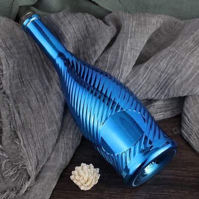 Customized Glass Products Clear Champagne Sparkling Wine 750ml Bottle with Stopper
