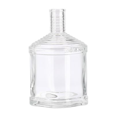 High Weight Square Clear Empty Glass Bottles for Liquor 250ml 500ml Extra Flint Embossed