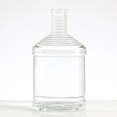 High Weight Square Clear Empty Glass Bottles for Liquor 250ml 500ml Extra Flint Embossed