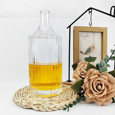 High White Glass Material Custom Color Clear 750ML Whisky Whiskey Glass Decanter Bottle