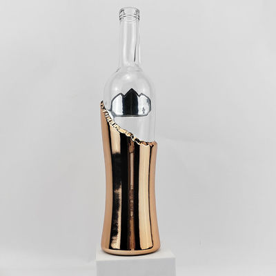 Collar Material Glass Tall Round Long Neck Glass Bottle Ice Wine 750ml 1L Made in Cork Top