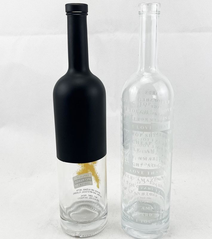 200ml 375ml 500ml 750ml 1000ml Glass Liquor Wine Whisky Bottle with Customized Logo