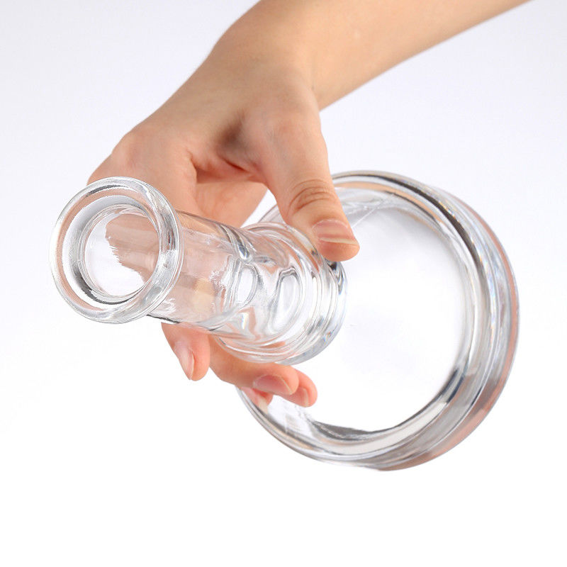 Clear Unique Triangular Long Neck Glass Bottle Large Capacity Whisky Vodka 750ml Fruit Wine Bottle