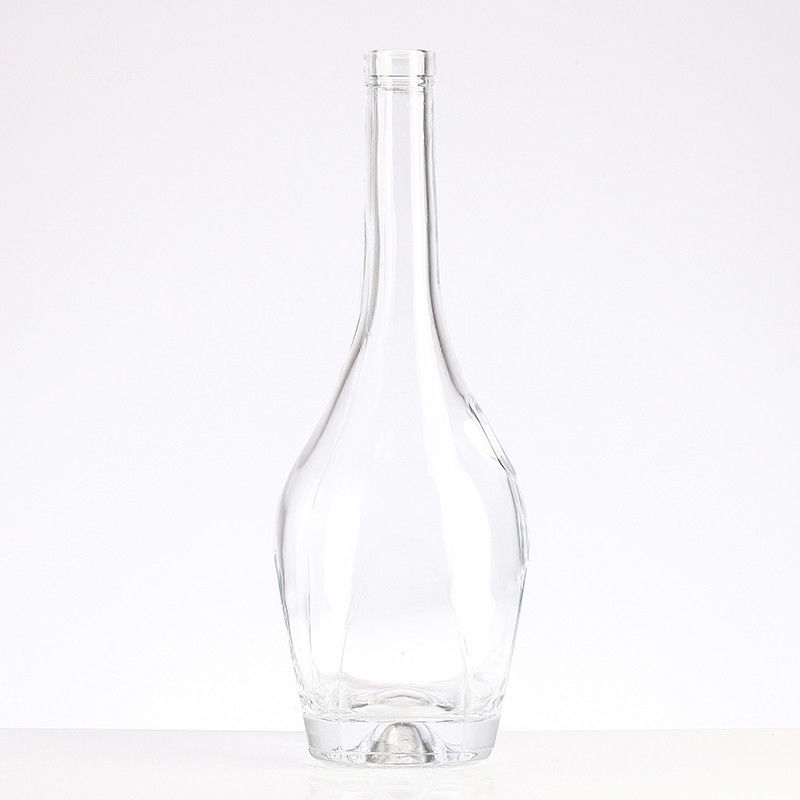 375ml 500ml 750ml Round Shape Clear Glass Liquor Bottle for Beverages and Spirits