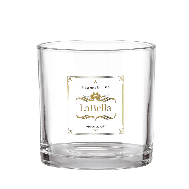 200ml 300ml Glass Candle Jars with Metal Lid Luxury Glossy Internal Painting Black White