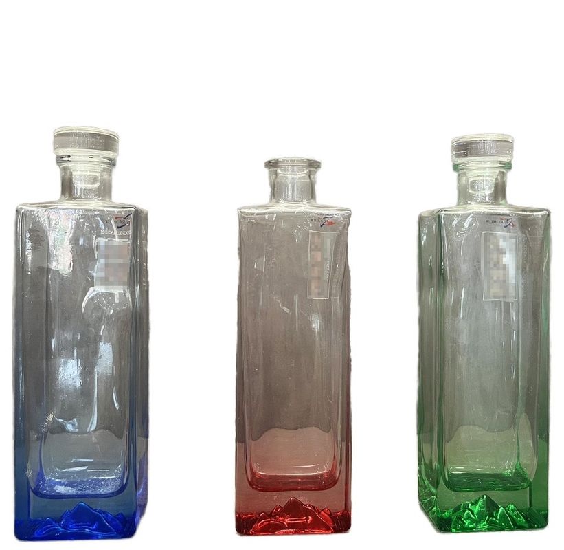 500ml 700ml Round Shape Glass Whiskey Bottle for Mountain Wine Vodka and Gin Customized