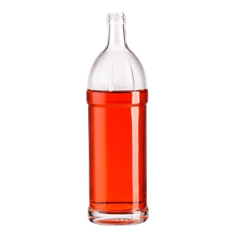 Wine Bottle 1L Clear Glass Bottle With Aluminum Cap Customized Logo