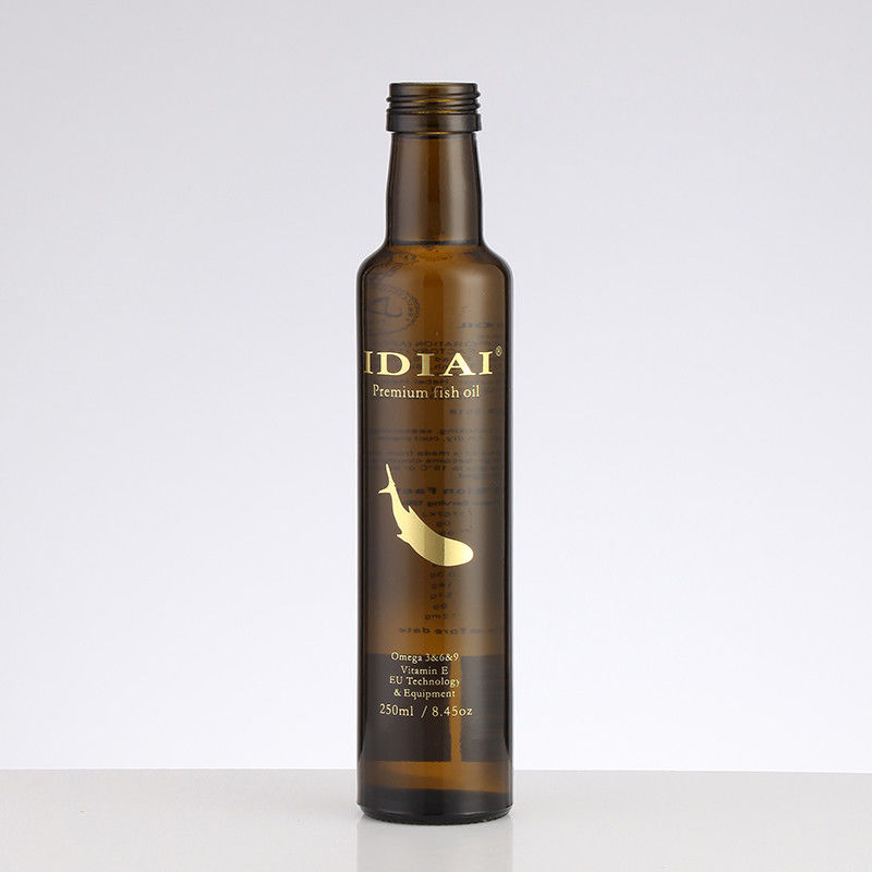 Clients' Specific Requirements Custom Logo Glass Bottle for Olive Oil 250ml 500ml Brown