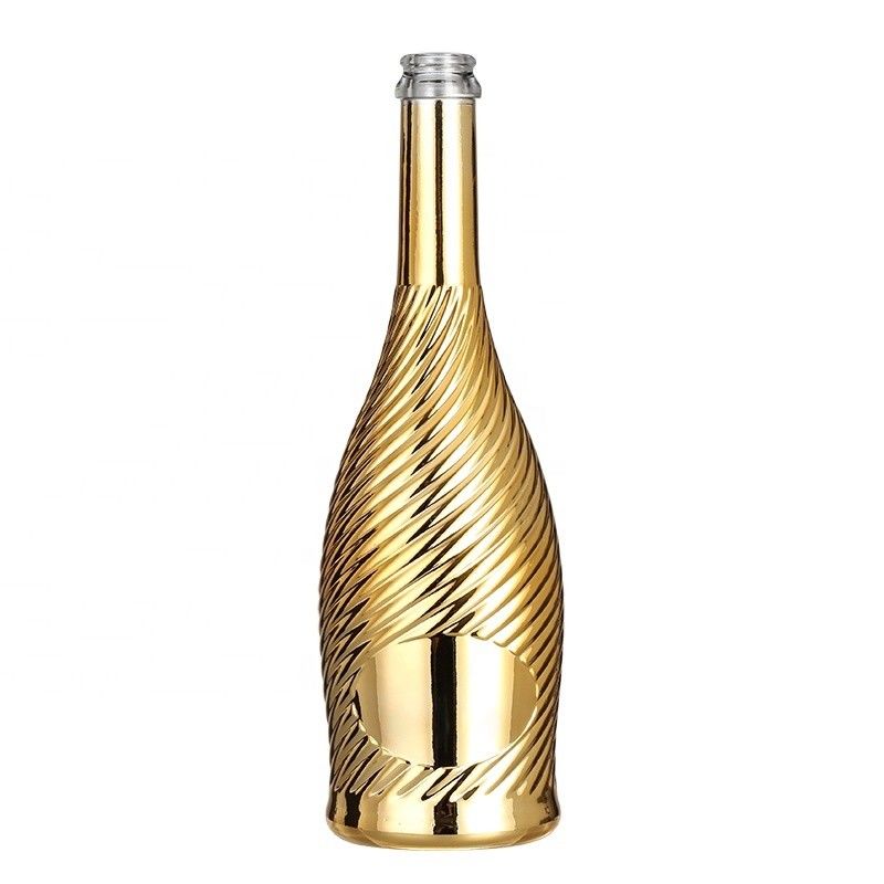 Customized Glass Products Clear Champagne Sparkling Wine 750ml Bottle with Stopper